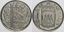 100 lire SAN MARINO SAINT MARIN 1973 Km 28