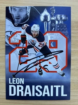 Leon Draisaitl AK Eishockey Oilers Autogrammkarte original signiert - Bild 1 von 2