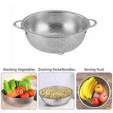 Prioritychef Colander, Stainless Steel Kitchen Strainer For Washing Rice Silver