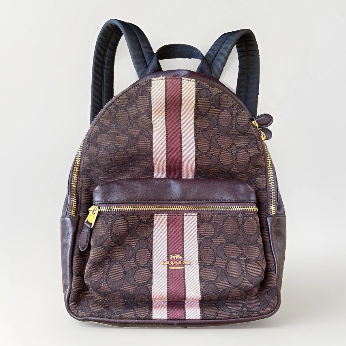COACH ストライプデザイン レザーバックパック Coach Backpack Striped Bags & Handbags for Women for sale | eBay