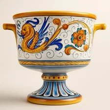 Cama Deruta Footed Bowl Cantine Lungarotti Torre di Giano Rubesco Italy Painted