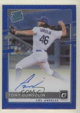 2020 Panini Donruss Optic Blue Mojo Prizm 5/49 Tony Gonsolin #RRS-TO Auto 0cx3