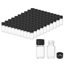 100Pcs 2ml Clear Glass Vials Sample Vials Reagent Media Bottle with Screw Cap