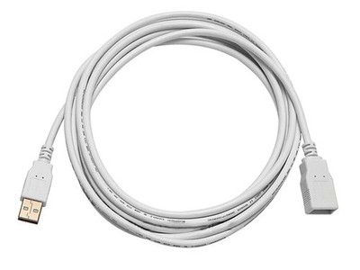 Monoprice USB-A to USB-A Female 2.0 Extension Cable - 28/24AWG, White, 10ft
