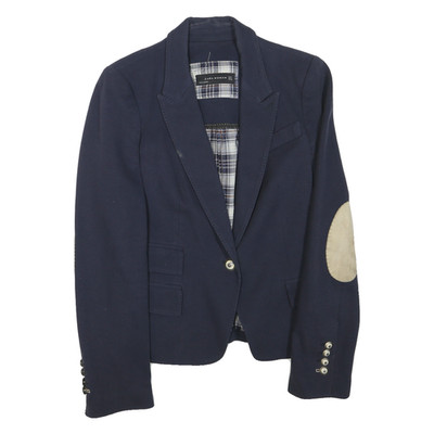 ZARA Damen Blazer Jacke blau mit Knöpfen S Polyestermischung uni elegant formell