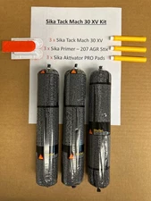 3-PACK - SikaTack Mach 30XV Auto Glass Adhesive Kit-Urethane, Aktivator & Primer
