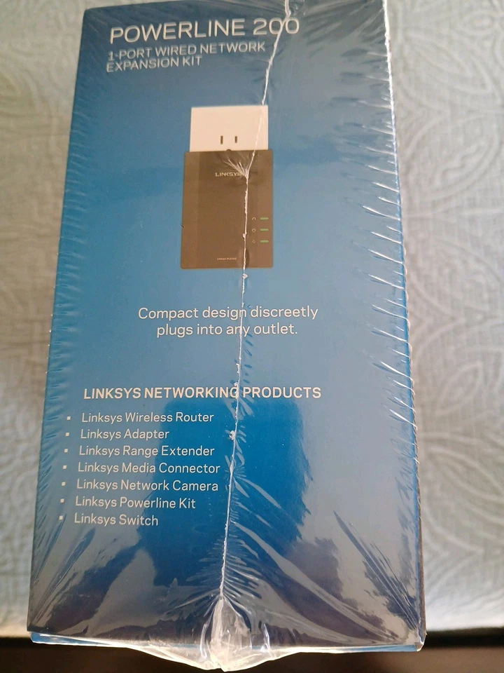 Linksys Powerline 200 1. Port Network Expansion Kit,Never Opened in Plastic - Image 2 of 3