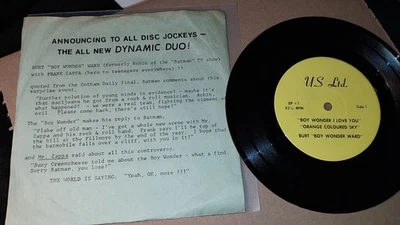 7" Single FRANK ZAPPA Burt " Boy Wonder " Ward /Boy Wonder I Love You / BOB GUY - Bild 1 von 4