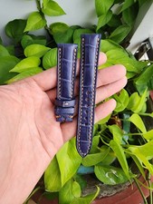 Blue Size 20/16 mm Genuine Exotic Leather Skin Watch Strap Band- Quick Release