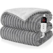 Electric Heated Blanket Queen Size Dual Control - 84"x90" Fast Heating Bed Bl...