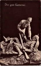 The Good Comrade Soldier's Lament Postcard Imperial German Army Prussian Helmet