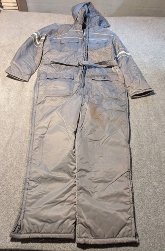 Vintage Sears Coveralls Mens 46-48 XL Gray Work Leisure Snow Suit Insulated - Picture 1 of 9