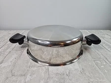 Saladmaster Stainless Steel Dome Lid 10 5/8" Double Handle 3.5" Height
