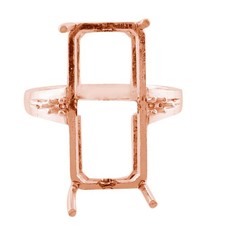 Semi Mount 22X10MM Octagon Shape Faceted Cut Ring Sterling Silver Jewelry