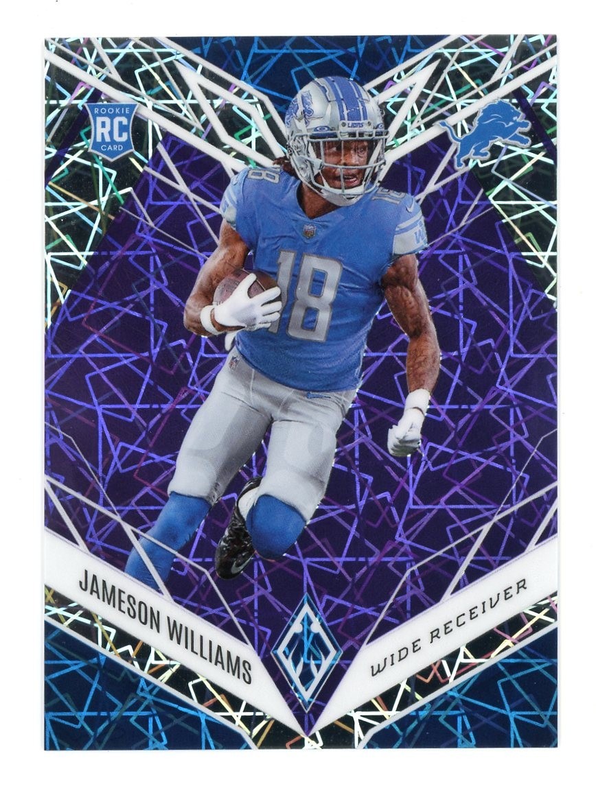 2022 Panini Phoenix #108 Jameson Williams RC Rookie Purple Lazer /99