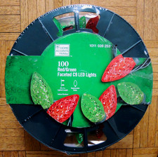 HOME ACCENTS HOLIDAY 100CT RED/GREEN FACETED C9 LED 65' - NEW - Free Shipping