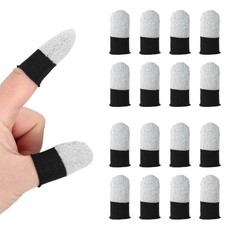 Mobile Gaming Finger Sleeve, 16 Pack Controller Finger Thumb Sleeve, White