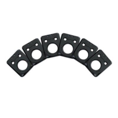 NEW - Graph Tech Ratio Invisomatch Plates (6) For Fender 2-Pin Hole - BLACK