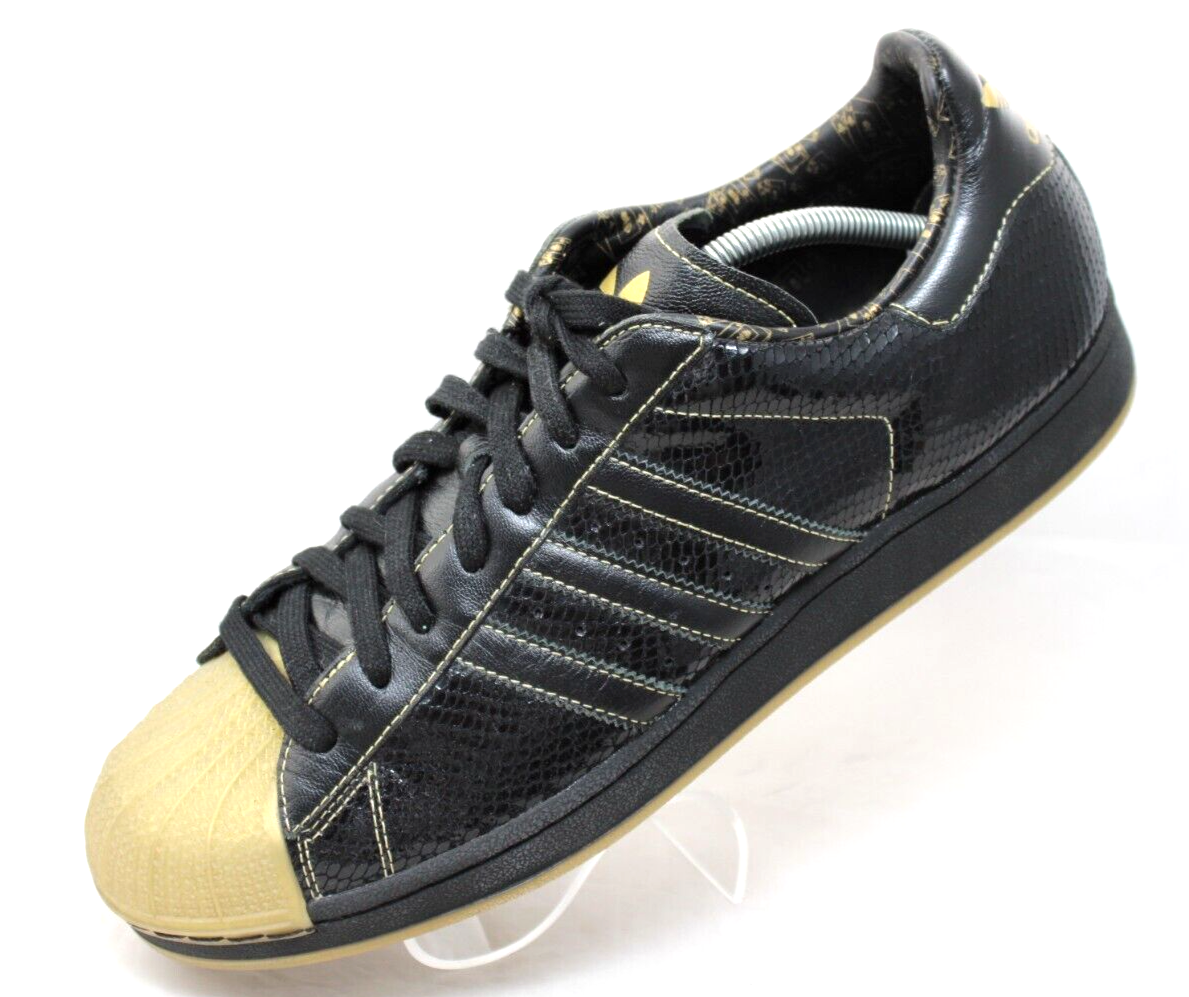 Adidas Superstar 1 LUX Shoe Mens 12 Black Leather Snake Adidas Superstar 1 LUX Shoe Mens 12 Black Leather Snake