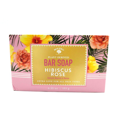 Bolero Beverly Hills Bar Soap Hibiscus Rose Plant-Derived All Skin Types 6.25 oz