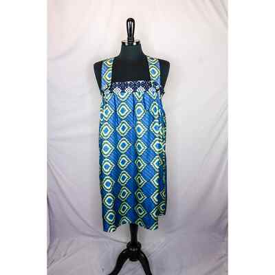 Pixie Hopkins Silk Apron Dress Graphic Print Size M 