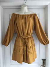AG. Womens Fit Size 12 Mustard Off The Shoulder Dress LADIES SUMMER SMART WORK
