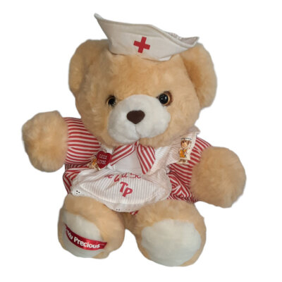 Vintage Dan Dee International Teddy Precious Get Well Soon Nurse Bear Plush