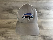 Patagonia Fitz Roy Bison Buffalo Gray/White Trucker Mesh Snapback Hat Cap