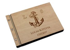 Gästebuch Hochzeit Holz personalisiert Tagebuch Hochzeitsalbum Buch WUNSCHNAME 