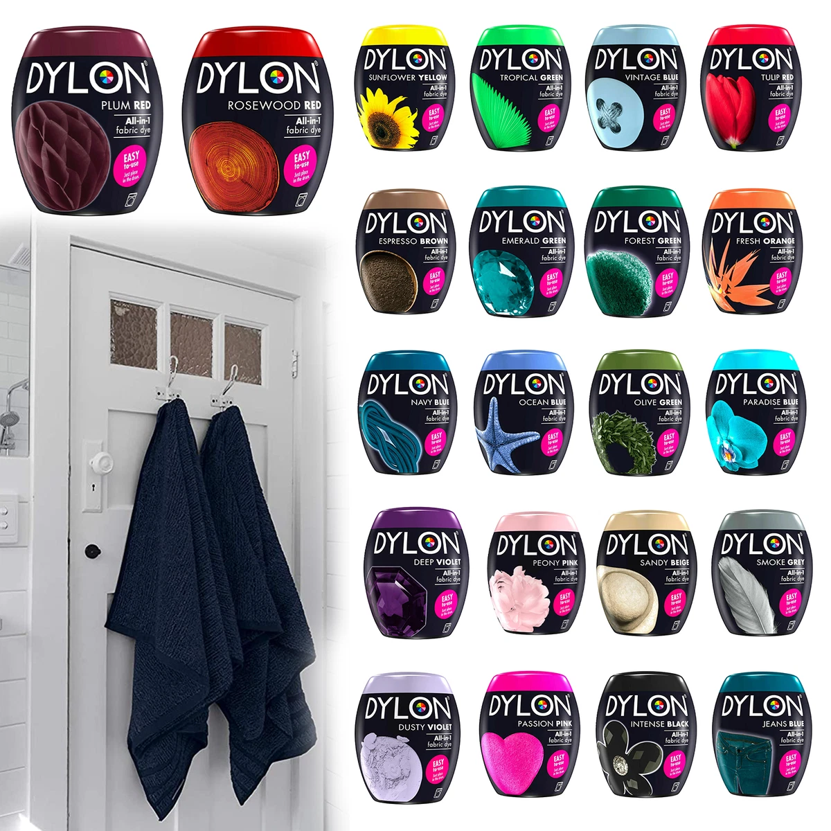 Dylon Machine Dye Pod, Ocean Blue, EasytoUse Fabric Colour for