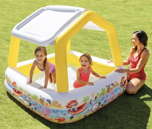 inflatable pool with shade