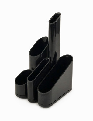 1985 Desk Organizer Eldon Office Vintage Storage Desk Plastic Black Artist