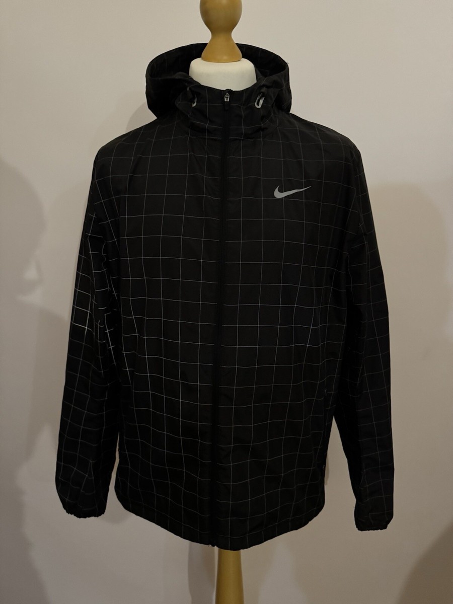 00s NIKE グラフチェック リフレクター 黒ブラック ナイロンジャケット