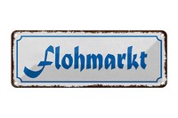 Blechschild Hinweis 27X10 Cm Flohmarkt Metall Deko Schild Tin Sign