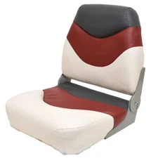 Boat Low Back Folding Seat 75108WRC | White Red Charcoal