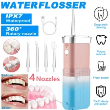 Cordless Water Flosser Dental Oral Irrigator Water Floss Pick Teeth Cleaner