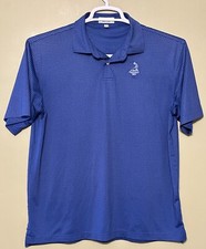 Peter Millar Summer Comfort Polo Shirt Mens XL Blue Print Performance Pinehurst