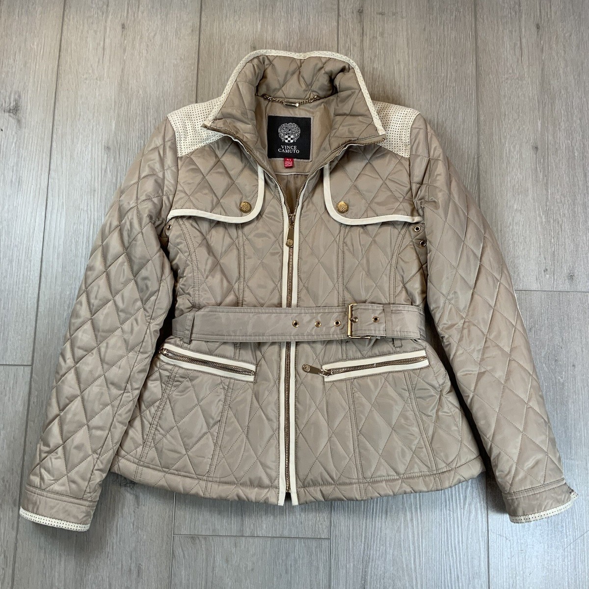 Vince Camuto Quilted Jacket Transitional Quilted Outerwear Fawn