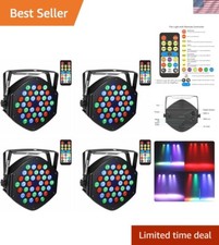 36W LED RGB Par Lights for DJs - 7 Lighting Effects, Dual Mounting Brackets