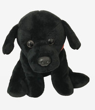 FAO Schwarz Floppy Puppy With Scarf Plush Stuffed Animal Black 4" x 15"