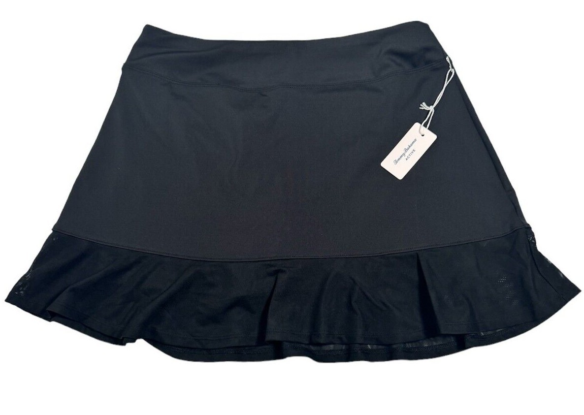 NWT Tommy Bahama Skort Skirt XS S M L XL Black Mesh Ruffle Golf