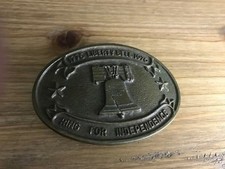 Vintage 1776-1976 BICENTENNIAL LIBERTY BELL Belt Buckle RING FOR INDEPENDENCE