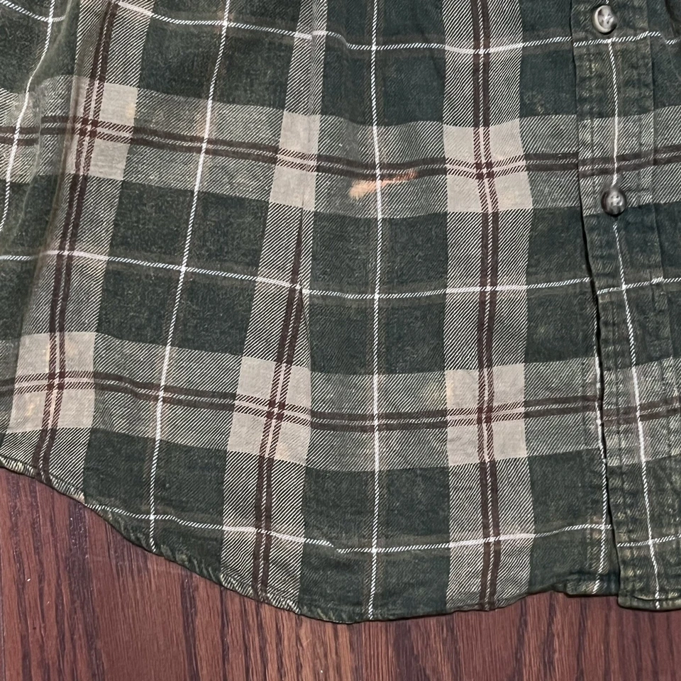 Top oscilante Urban Renewal Boho para mujer de franela a cuadros con hombros descubiertos manga 3/4 talla M/L Foto 3 de 4