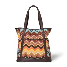 Missoni For Target Brown Chevron Large Shopping Tote Shoulder Bag