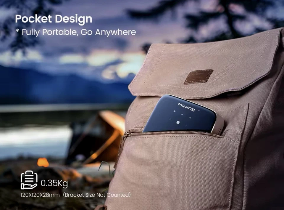 WiMiUS Mini-Projektor Android 11.0 DLP, UST, FHD 1080P, WiFi - Bild 4 von 4