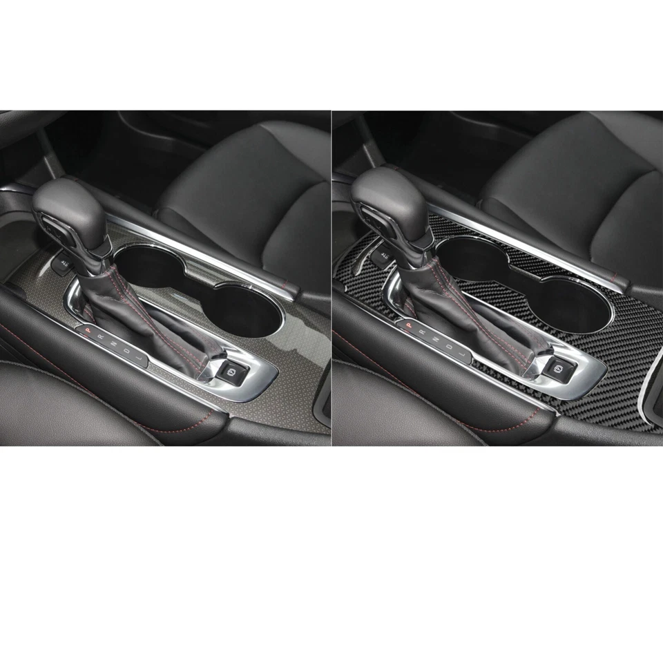 Cubierta de panel de cambio de marchas de consola de fibra de carbono real para Chevrolet Malibu 16-25 Foto 3 de 4