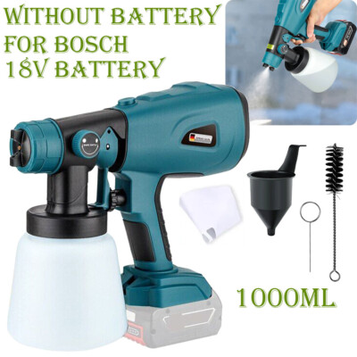 1000ML Elektrische Spritzpistole für BOSCH 18V GBA Akku Akku Farbsprühgerät