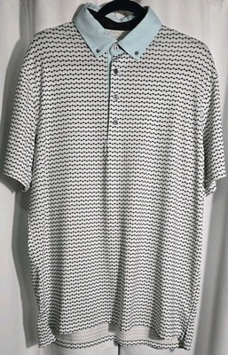Greyson Polo Shirt Mens L Geometric Golf Performance Stretch Wolf Logo