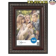 Mahogany Decorative Tabletop Picture Frame 4x6 W/ Wall Hangers Glass Included US