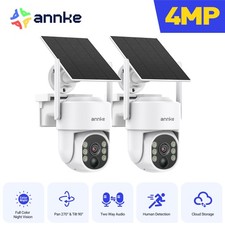ANNKE 2 Pack 4MP Solar Battery Wireless Security Camera Color Night 2-Way Audio